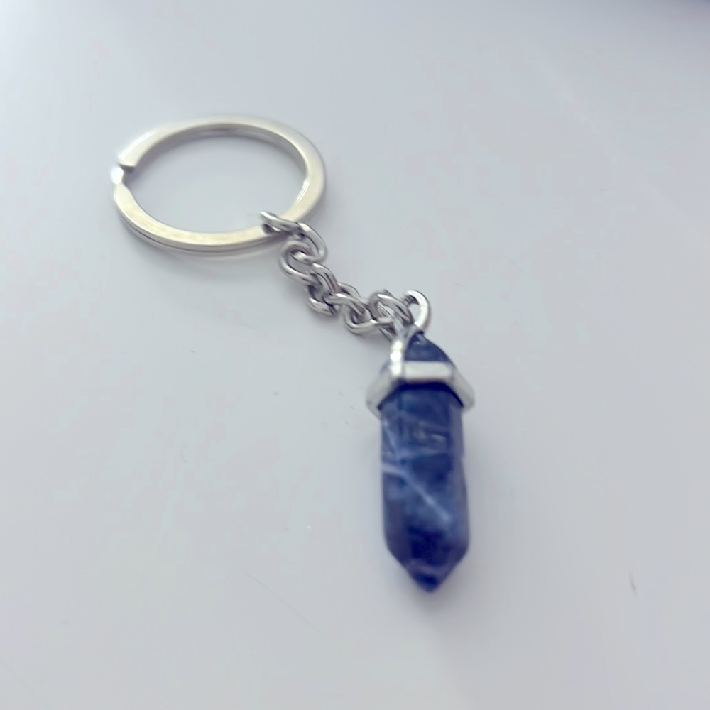 Blue stone keychain